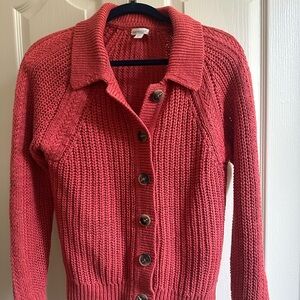 Garnet Hill Red Knit Cardigan